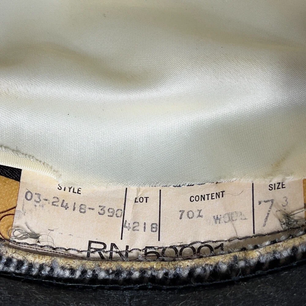 Vintage Resistol Fedora Hat Mens 7 3/8 Gray Wool Tweed Self-Conforming 1960s